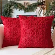 Vifuniko vya Mito ya Krismasi - Faux Rabbit Fur Snowflakes 45x45CM - 1