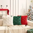 Vifuniko vya Mito ya Krismasi - Faux Rabbit Fur Snowflakes 45x45CM - 2