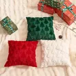 Vifuniko vya Mito ya Krismasi - Faux Rabbit Fur Snowflakes 45x45CM - 4