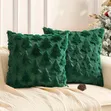 Vifuniko vya Mito ya Krismasi - Faux Rabbit Fur Snowflakes 45x45CM - 5