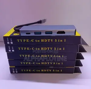 USB-C Hub 5-in-1 Adapter kwa MacBook/Laptop na HDMI, PD, RJ45