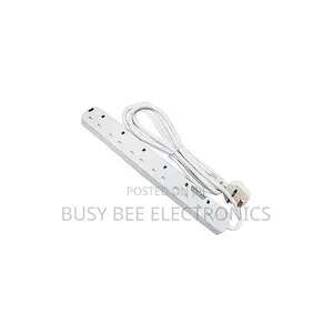 Power King 6-Way Extension Cable - Nyeupe