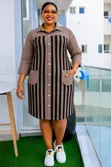 Stripped Shirt Dress - 3