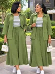 3 Pcs Linen Skirt Set - Women's - 1