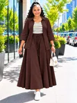 3 Pcs Linen Skirt Set - Women's - 3