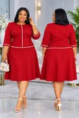 Gauni la Mviringo na Kiuno chenye Michirizi - 2
