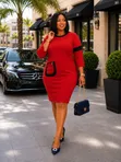 Stretcher Straight Dress (L-3XL) - 4