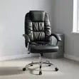 Leather Study Chair with Fixed Armrest - 1
