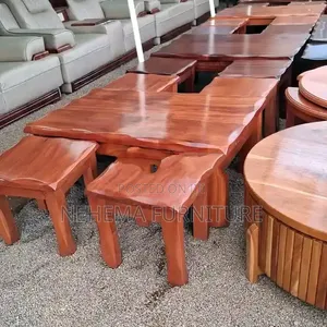 Set ya Meza ya Kahawa ya Mahogany