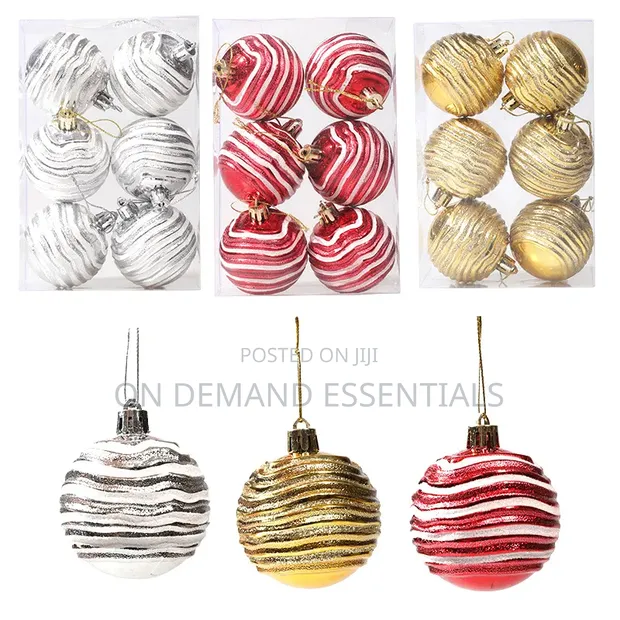6pcs Colorful 3D Christmas Balls - Xmas Pendant Decoration - 1