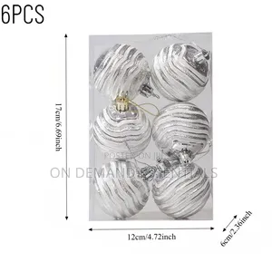 6pcs Colorful 3D Christmas Balls - Xmas Pendant Decoration