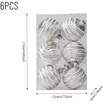 6pcs Colorful 3D Christmas Balls - Xmas Pendant Decoration - 3