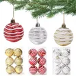 6pcs Colorful 3D Christmas Balls - Xmas Pendant Decoration - 4