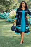 Women's Dress and Long Coat Set - 1