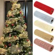 53cm 10 Yards Glitter Mesh Ribbon kwa Mapambo ya Krismasi ya DIY - 1