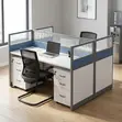 Ofisi ya Kazi ya Watu 4 Rangi ya Bluu - 4