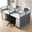 Ofisi ya Kazi ya Watu 4 Rangi ya Bluu - 5