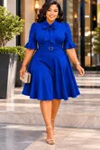 Skater Dress yenye Bowtie - 2