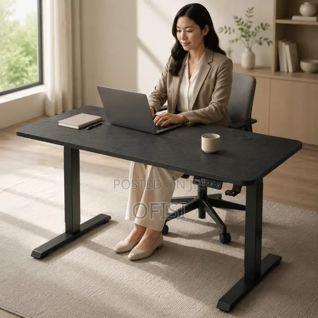 Electric Standing Office Desk - Black - 1