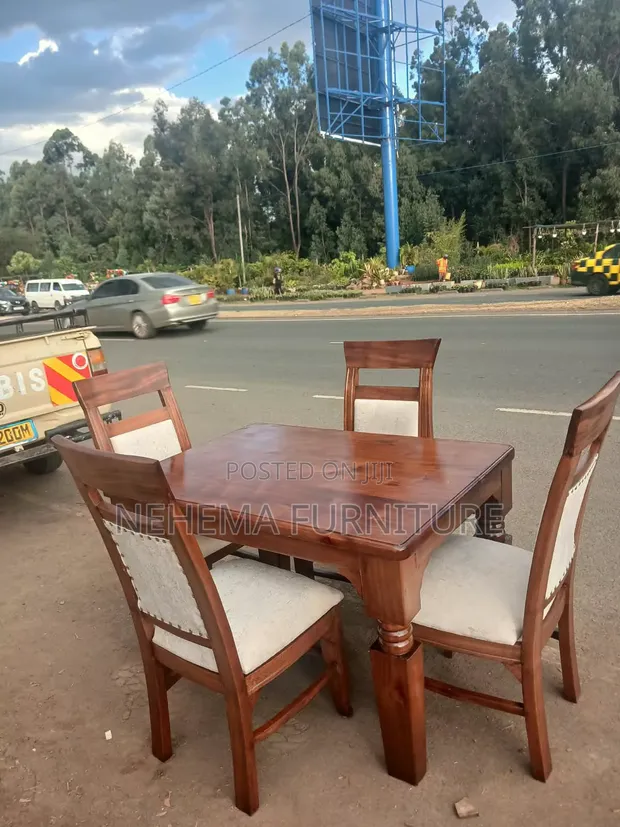 Solid Mahogany 4-Seater Dining Table - 1