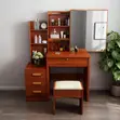Brown Bedroom Vanity with Lights - 3