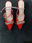 Victoria Kitted Heels - Nyekundu - 2