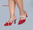 Victoria Kitted Heels - Nyekundu - 4