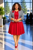 Skater Dress na Checked Coat - Mpya Kabisa - 1