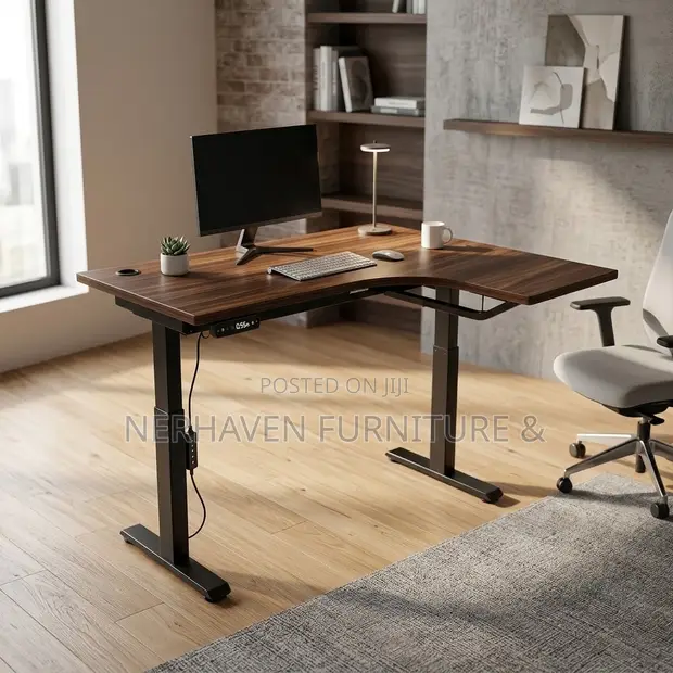 L-Shape Electric Height Adjustable Desk - 1