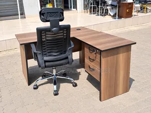Executive L-Shaped Office Desk + Ergonomic Chair