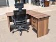 Executive L-Shaped Office Desk + Ergonomic Chair - 1