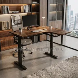L-Shaped Electric Height Adjustable Desk - Executive Workstation