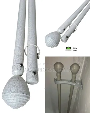 White Jua Kali Powder Coated Curtain Rods