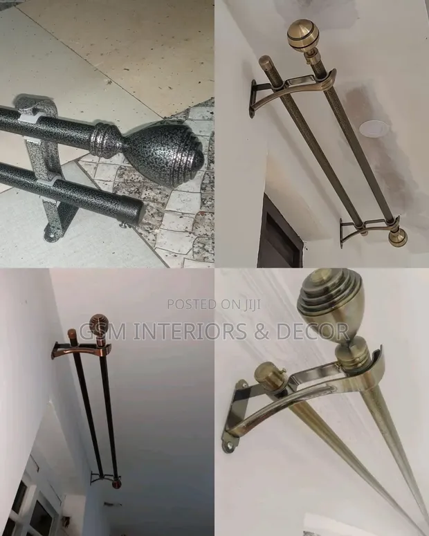 Strong Powder Coated Iron Curtain Rods for Eyelet Curtains - 1