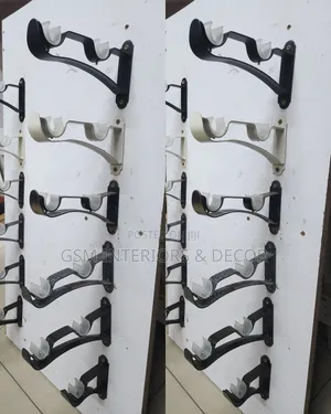 Double Curtain Rod Holders - Powder Coated