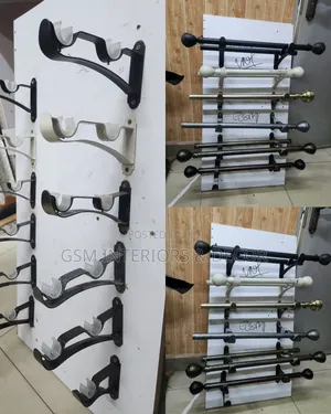 Double Curtain Rod Holders - Powder Coated