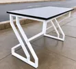 White Metallic Study Table - 1