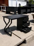 Black Metallic Study Table with Movable Drawers - 2