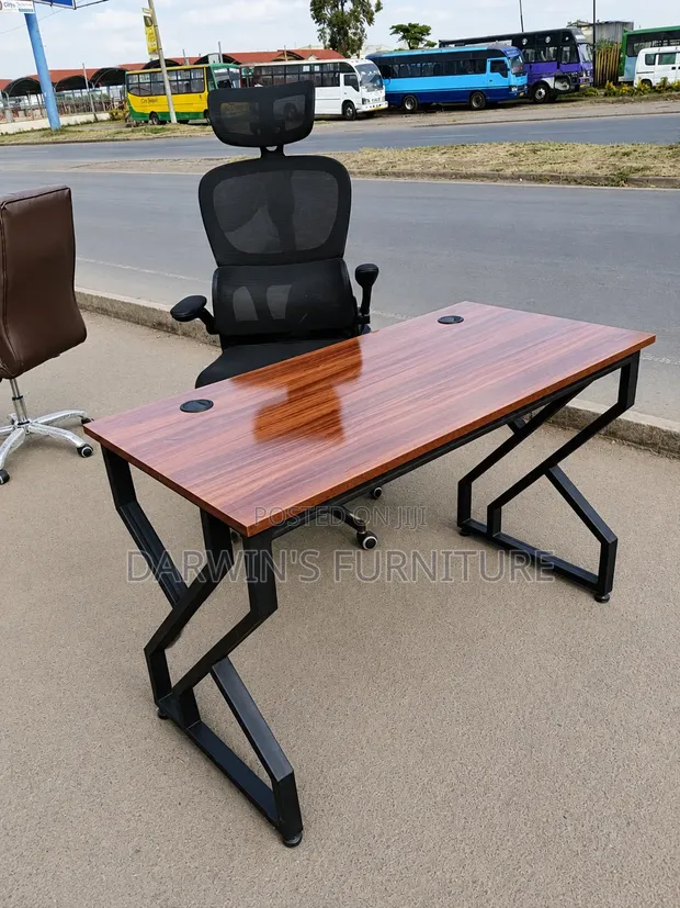 Boss Office Products Double Flame Table with Mesh Headrest Chair - 1