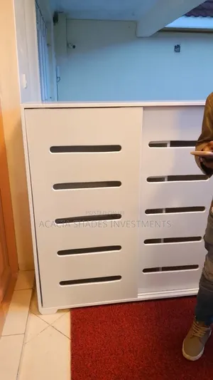 SK Brand New White Sliding Door Shoe Rack