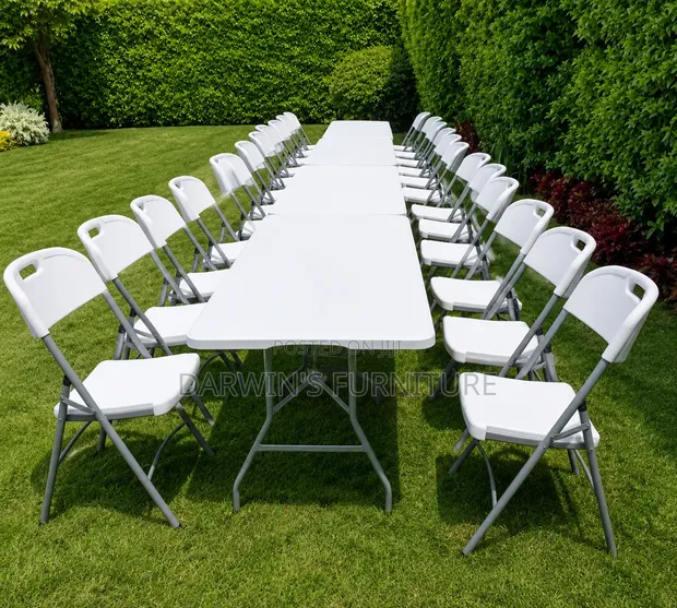 Set ya Meza na Viti 6 vya Boss Office Products vinavyokunjwa - 1