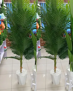 Mti Bandia wa Palam na Vase na Mawe (1.8m)