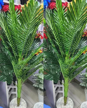 Mti Bandia wa Palam na Vase na Mawe (1.8m)