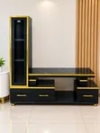 Boss Office Products TV Media Cabinet with LED Lights - 1