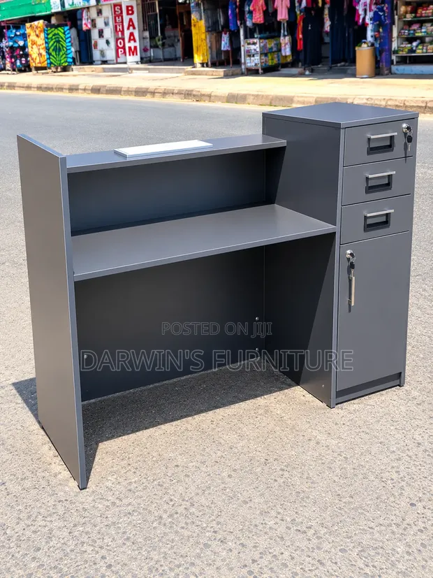 Boss Office Products Dawati la Mpokeaji la Kijivu - 1