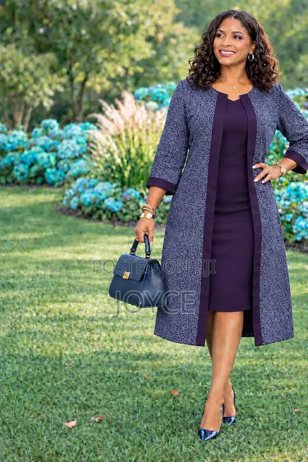 Elegant 2-Piece Dress and Coat Set - 1