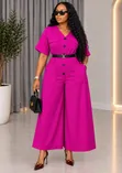 Quality Women's Jumpsuit with Belt - 3