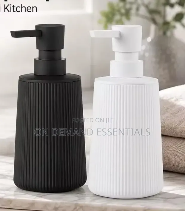 Ceramic Soap/Lotion Dispenser - Black/White - 1