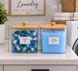 Acrylic Multipurpose Powder Tin with Bamboo Lid - 3