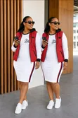 2 Piece Track Dress with Half Jacket - 1